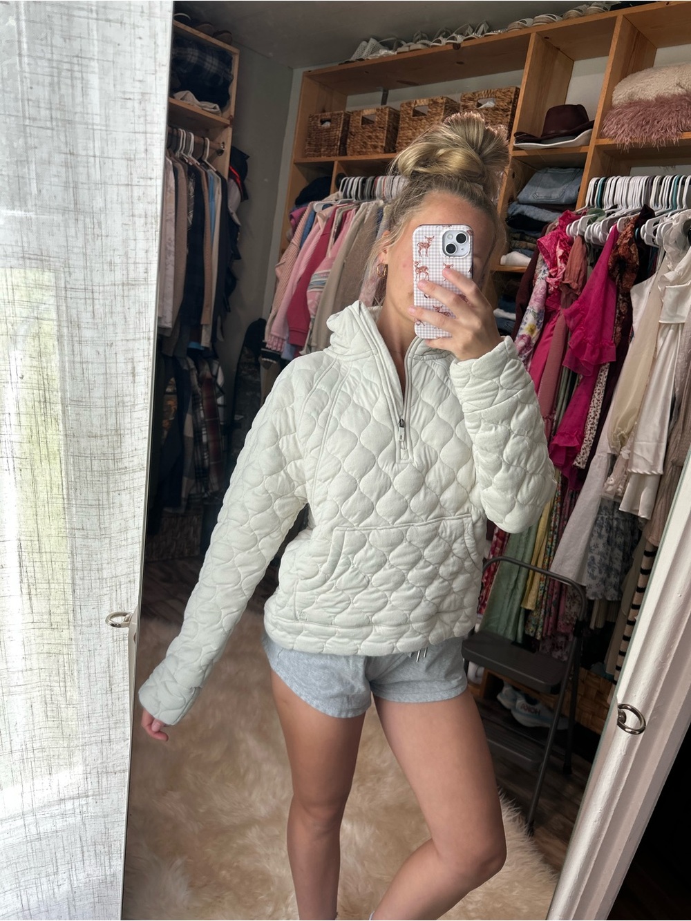 Avalanche Sequim Quilted 1/4 Zip Pullover bone color size M